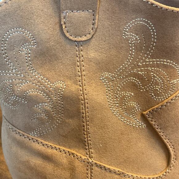 Old Navy faux Caramelized Toffee Leather Western Boot - Picture 5 of 9